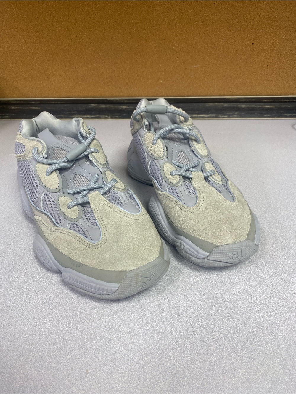 Adidas Yeezy Grey Suede & Mesh Sneakers